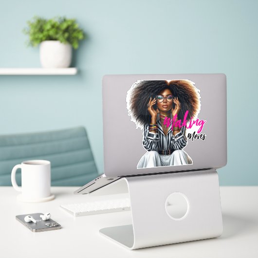 Modern Sophisticated Custom-Cut Vinyl Sticker (Laptop op bureau)