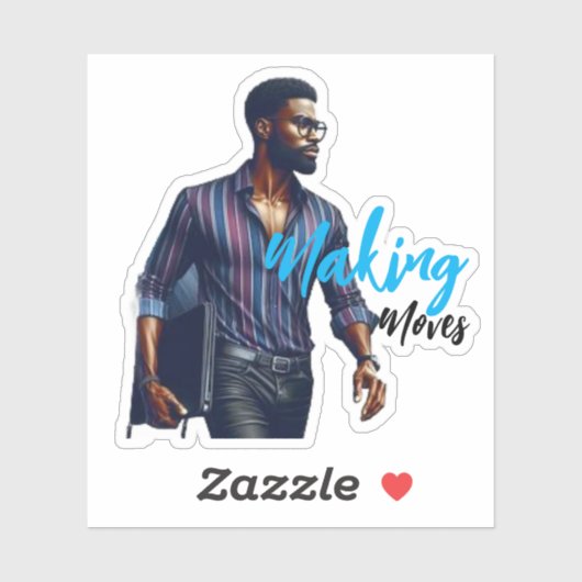 Modern Sophisticated Custom-Cut Vinyl Sticker (Vel)