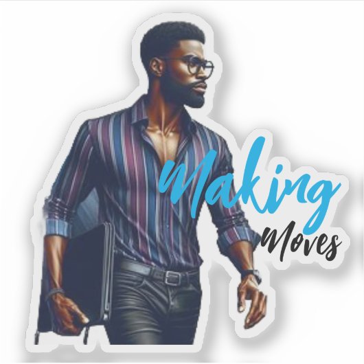 Modern Sophisticated Custom-Cut Vinyl Sticker (Voorkant)