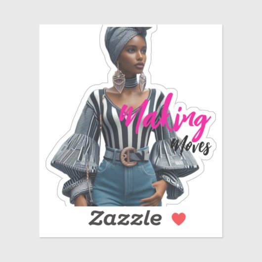 Modern Sophisticated Custom-Cut Vinyl Sticker (Vel)