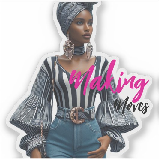 Modern Sophisticated Custom-Cut Vinyl Sticker (Voorkant)