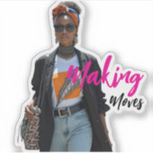 Modern Sophisticated Custom-Cut Vinyl Sticker (Voorkant)