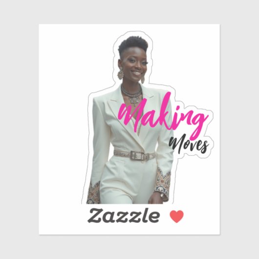 Modern Sophisticated Custom-Cut Vinyl Sticker (Vel)