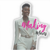 Modern Sophisticated Custom-Cut Vinyl Sticker (Voorkant)