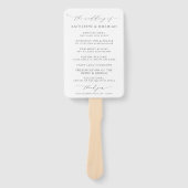 Modern Sophisticated Photo Wedding Program Handwaaier (Voorkant)
