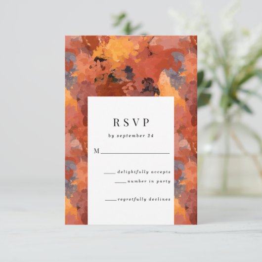 Modern Sophisticated Terracotta Boho Wedding RSVP (Staand voorkant)