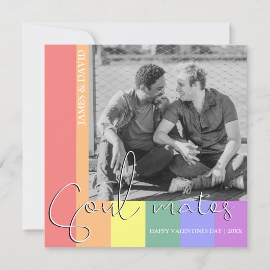 Modern Soulmates LGBT Photo Valentijnsdag Kaart (Voorkant)
