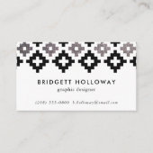 Modern Southwest Blanket Black Faux Silver Glitter Visitekaartje (Voorkant)