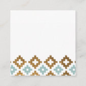 Modern Southwest Blanket Mint en Gold Glitter Vierkante Visitekaartje (Achterkant)