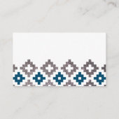 Modern Southwest Blanket Navy and Silver Glitter Visitekaartje (Achterkant)