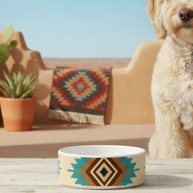 Modern Southwest Style Ceramic Pet Bowl Voerbakje (Creator heeft geüpload)
