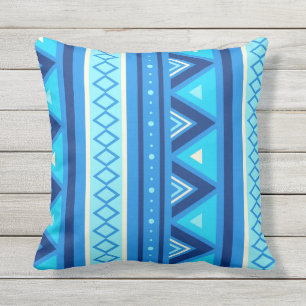 Modern Southwestern Geometric, Blue & Turquoise Buitenkussen