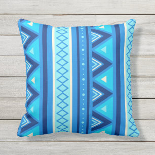 Modern Southwestern Geometric, Blue & Turquoise Buitenkussen