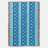 Modern Southwestern Geometric, Blue & Turquoise Deken (Voorkant Verticaal)