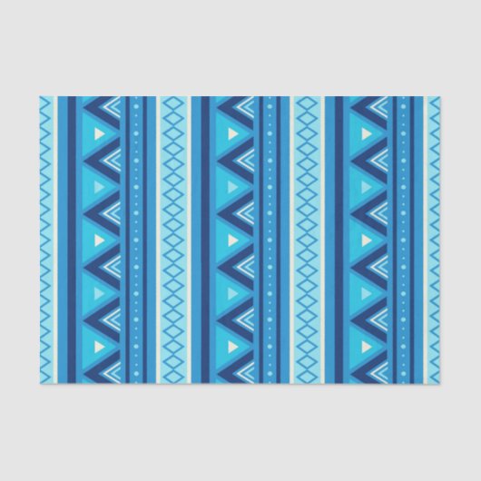 Modern Southwestern Geometric, Blue & Turquoise Tissuepapier (Voorkant)
