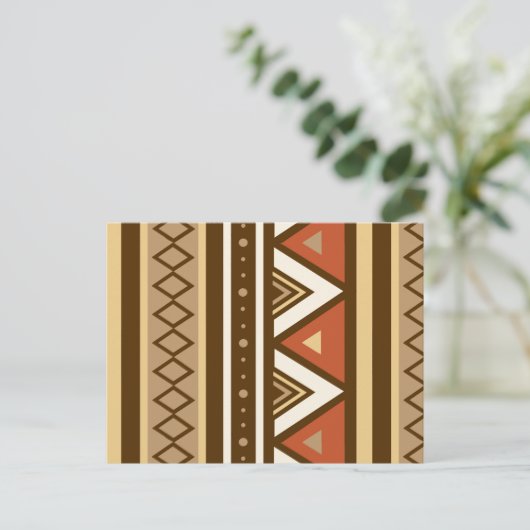 Modern Southwestern Geometric, Brown, Tan & Rust Briefkaart (Staand voorkant)