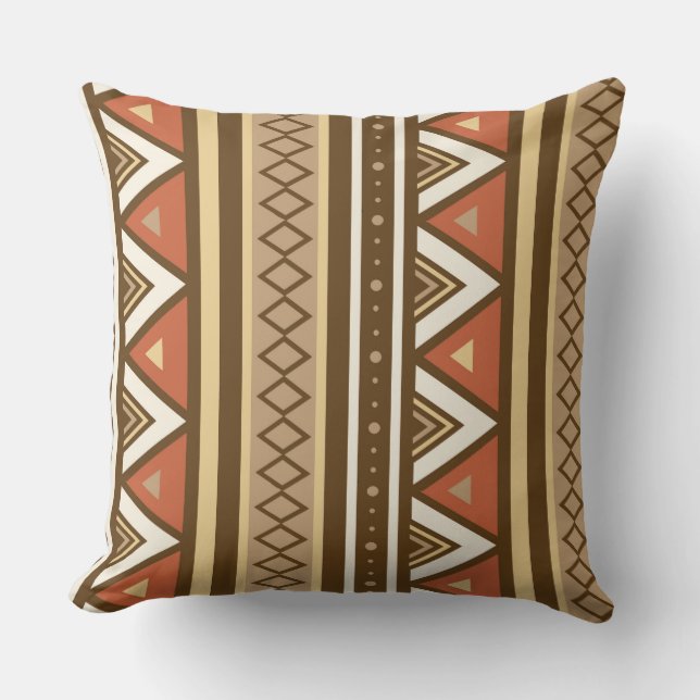 Modern Southwestern Geometric, Brown, Tan & Rust Buitenkussen (Voorkant)