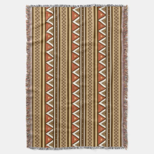 Modern Southwestern Geometric, Brown, Tan & Rust Deken (Voorkant Verticaal)