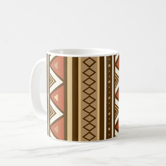 Modern Southwestern Geometric, Brown, Tan & Rust Koffiemok (Voorkant links)
