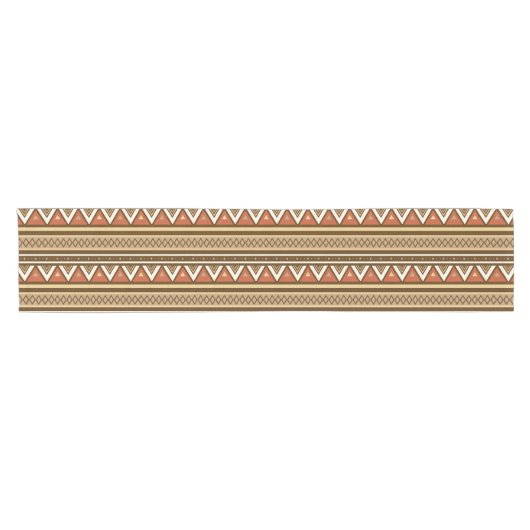 Modern Southwestern Geometric, Brown, Tan & Rust Korte Tafelloper (Horizontaal)