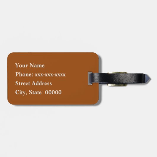 Modern Southwestern Geometric, Brown, Tan & Rust L Bagagelabel (Achterkant horizontaal)