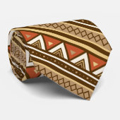 Modern Southwestern Geometric, Brown, Tan & Rust Stropdas (Opgerold)