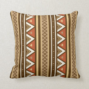Modern Southwestern Geometric, Brown, Tan & Rust T Kussen