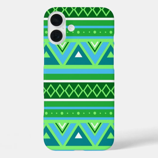 Modern Southwestern Geometric, Green en Aqua Case-Mate iPhone Case (Achterkant)