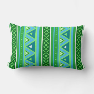 Modern Southwestern Geometric, Green en Aqua Kussen