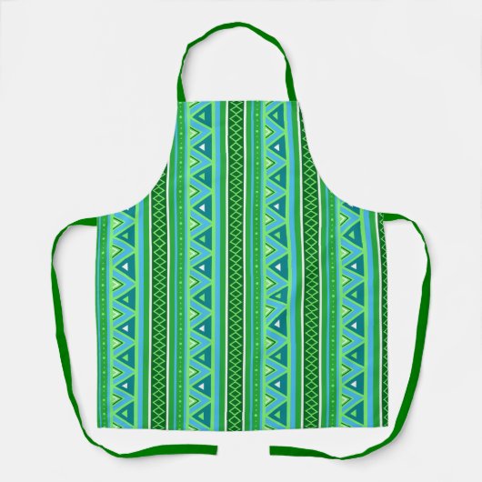 Modern Southwestern Geometric, Green en Aqua Schort (Voorkant)