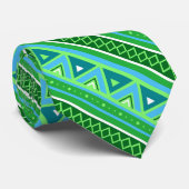 Modern Southwestern Geometric, Green en Aqua Stropdas (Opgerold)