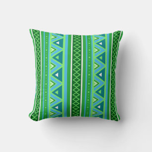 Modern Southwestern Geometric, Green en Aqua Thor Kussen