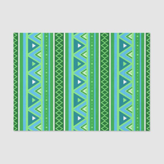 Modern Southwestern Geometric, Green en Aqua Tissuepapier (Voorkant)