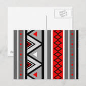 Modern Southwestern Geometric, Red & Grey/Grey Briefkaart (Voorkant / Achterkant)