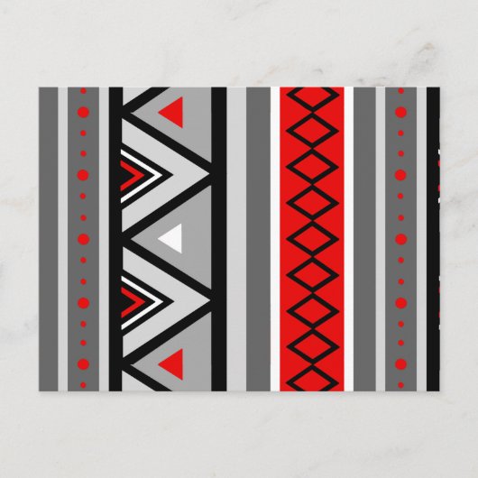 Modern Southwestern Geometric, Red & Grey/Grey Briefkaart (Voorkant)