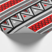 Modern Southwestern Geometric, Red & Grey/Grey Cadeaupapier (Hoek)