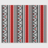 Modern Southwestern Geometric, Red & Grey/Grey Cadeaupapier (Vlak)