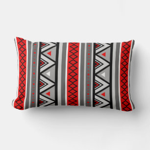 Modern Southwestern Geometric, Red & Grey/Grey Kussen