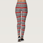 Modern Southwestern Geometric, Red & Grey/Grey Leggings (Achterkant)