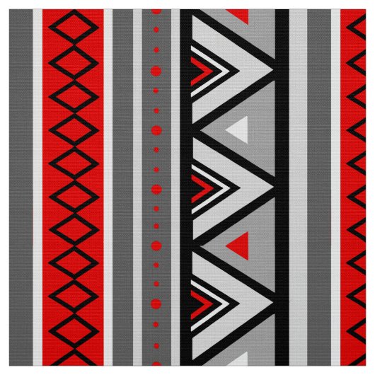 Modern Southwestern Geometric, Red & Grey/Grey Stof (Swatch)