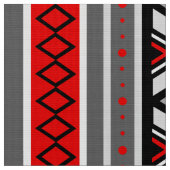 Modern Southwestern Geometric, Red & Grey/Grey Stof (Close Up)