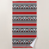 Modern Southwestern Geometric, Red & Grey/Grey Strandlaken (Voorkant)