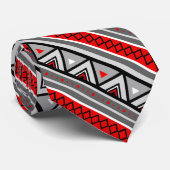 Modern Southwestern Geometric, Red & Grey/Grey Stropdas (Opgerold)