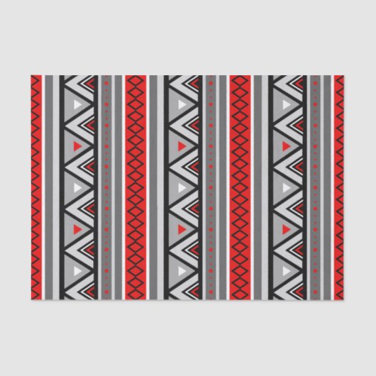 Modern Southwestern Geometric, Red & Grey/Grey Tissuepapier (Voorkant)