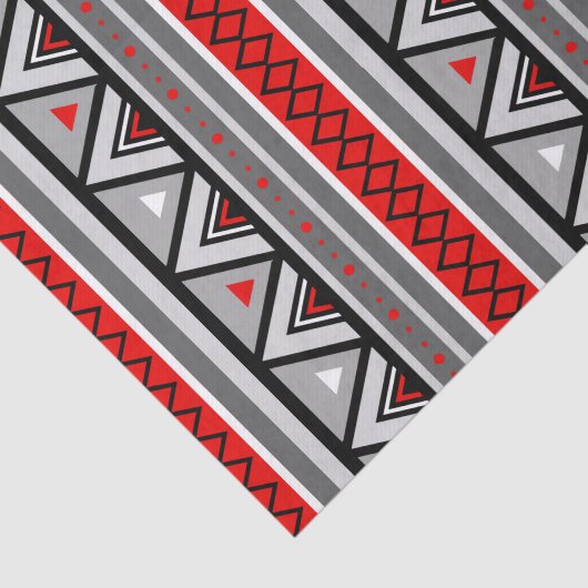 Modern Southwestern Geometric, Red & Grey/Grey Tissuepapier (Detail)