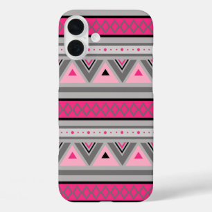 Modern Southwestern Geometric, Roze and Grey iPhone 16 Plus Hoesje