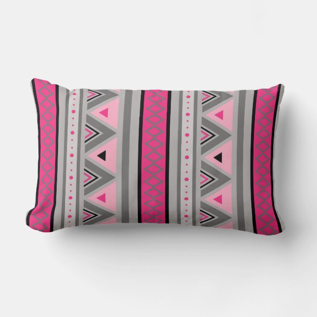 Modern Southwestern Geometric, Roze and Grey Kussen (Voorkant)