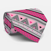 Modern Southwestern Geometric, Roze and Grey Stropdas (Opgerold)