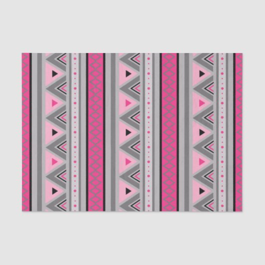 Modern Southwestern Geometric, Roze and Grey Tissuepapier (Voorkant)