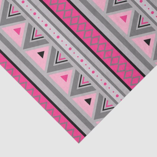 Modern Southwestern Geometric, Roze and Grey Tissuepapier (Detail)